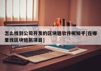 怎么找到公司开发的区块链软件呢知乎[在哪里找区块链新项目]