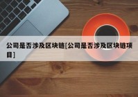 公司是否涉及区块链[公司是否涉及区块链项目]